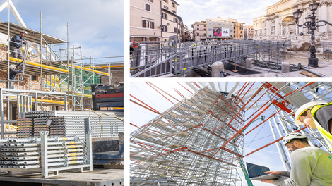 A collage of different PERI UP Apllications on Projects