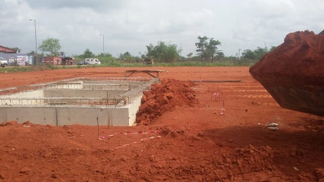 Backfilling of water bath heater concrete beam foundation