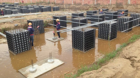 Even under the difficult construction conditions, the casting was still done by DUO very well. 