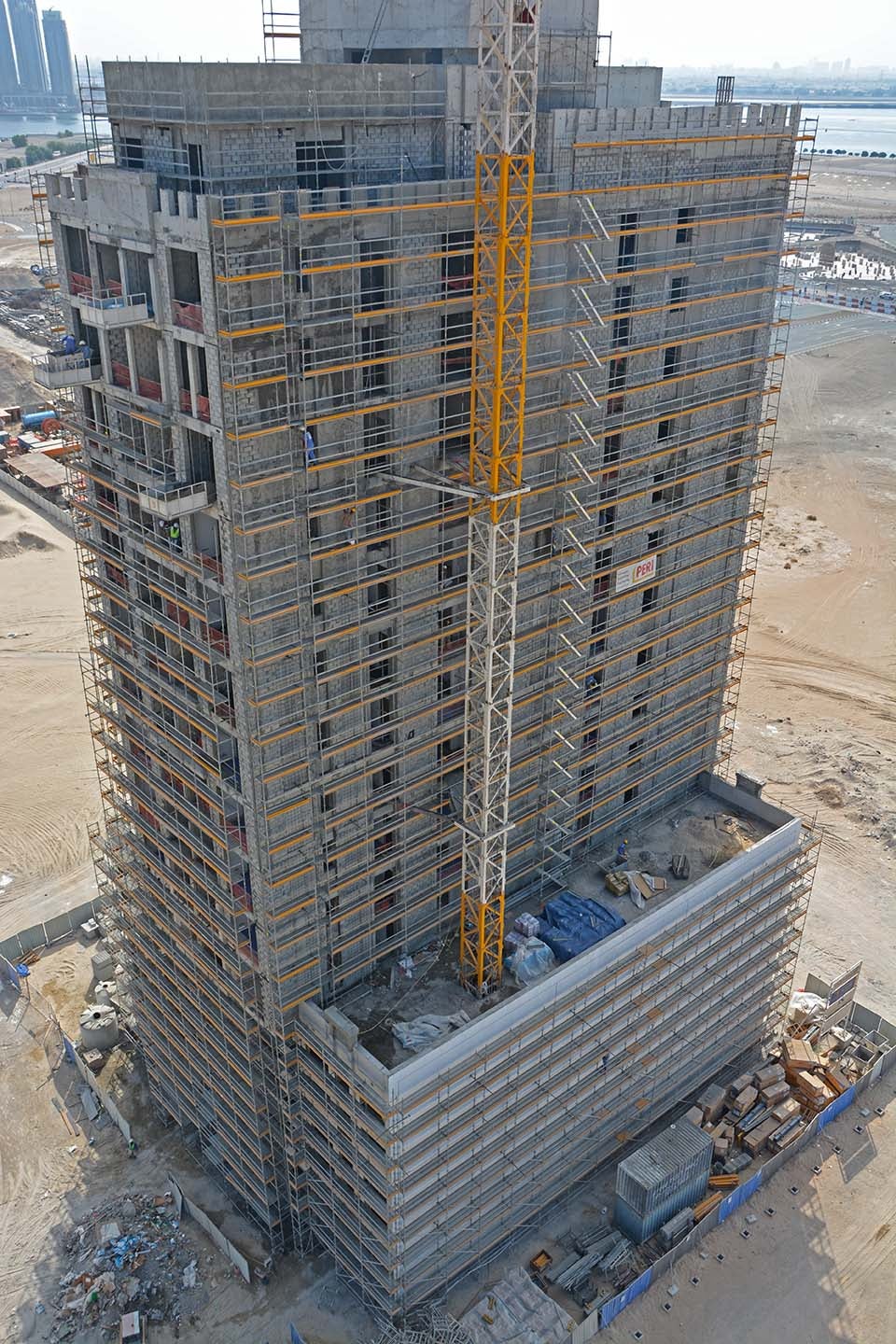 PERI UP Façade Scaffold used in this residential and commercial building