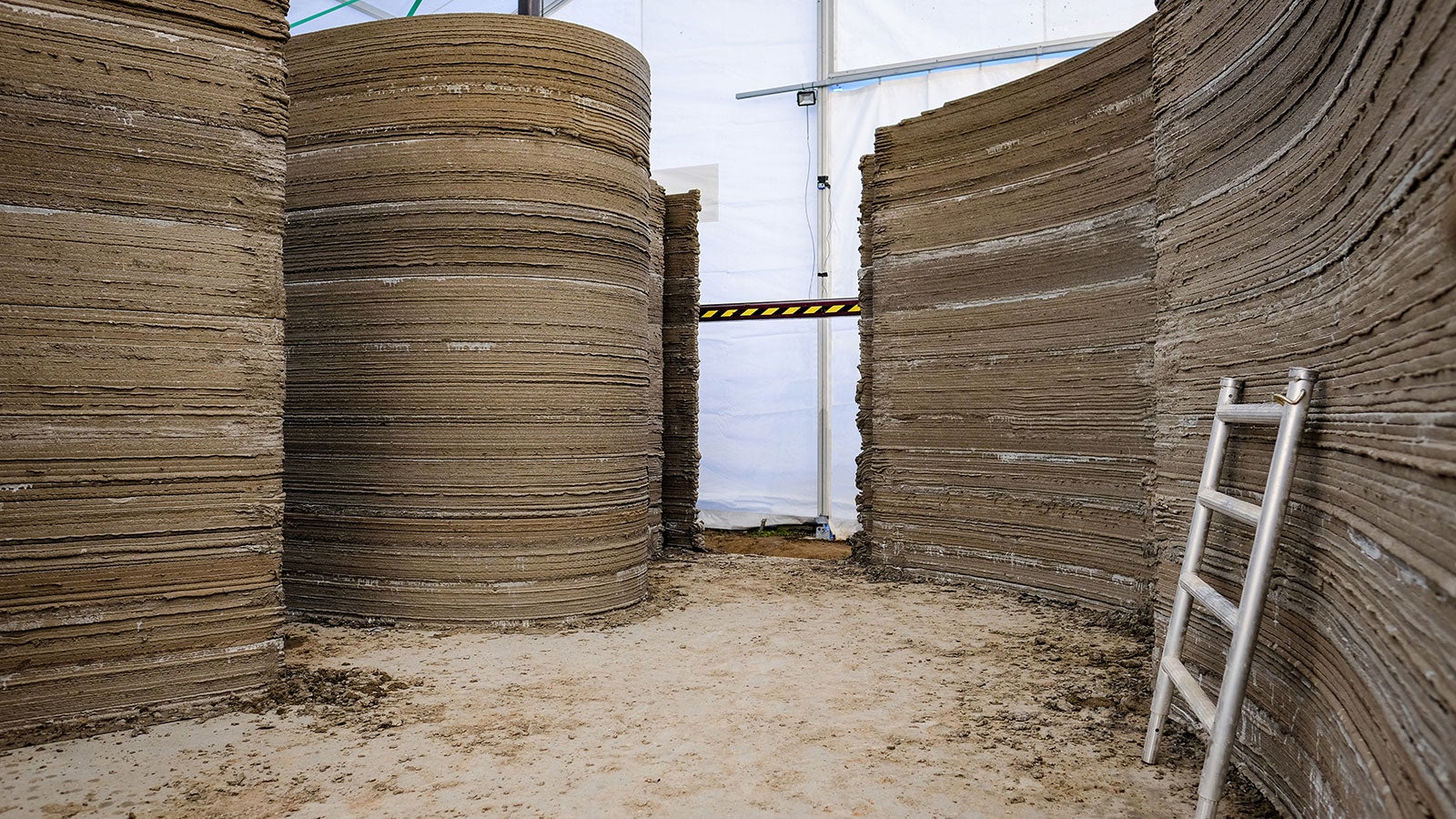 The walls of the BOD - Building of Demand - were all poured at the same time.