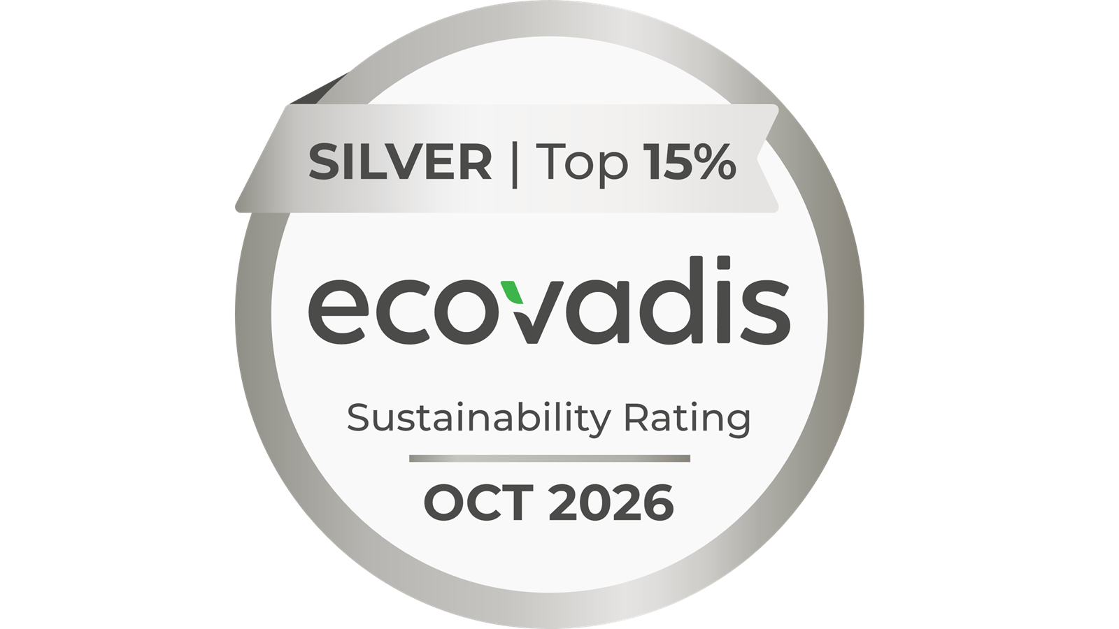 Im EcoVadis-Nachhaltigkeitsrating 2026 verbessert sich das Unternehmen von 67 auf 80 Punkte und gehört damit zu den besten 15 Prozent der weltweit bewerteten Unternehmen.