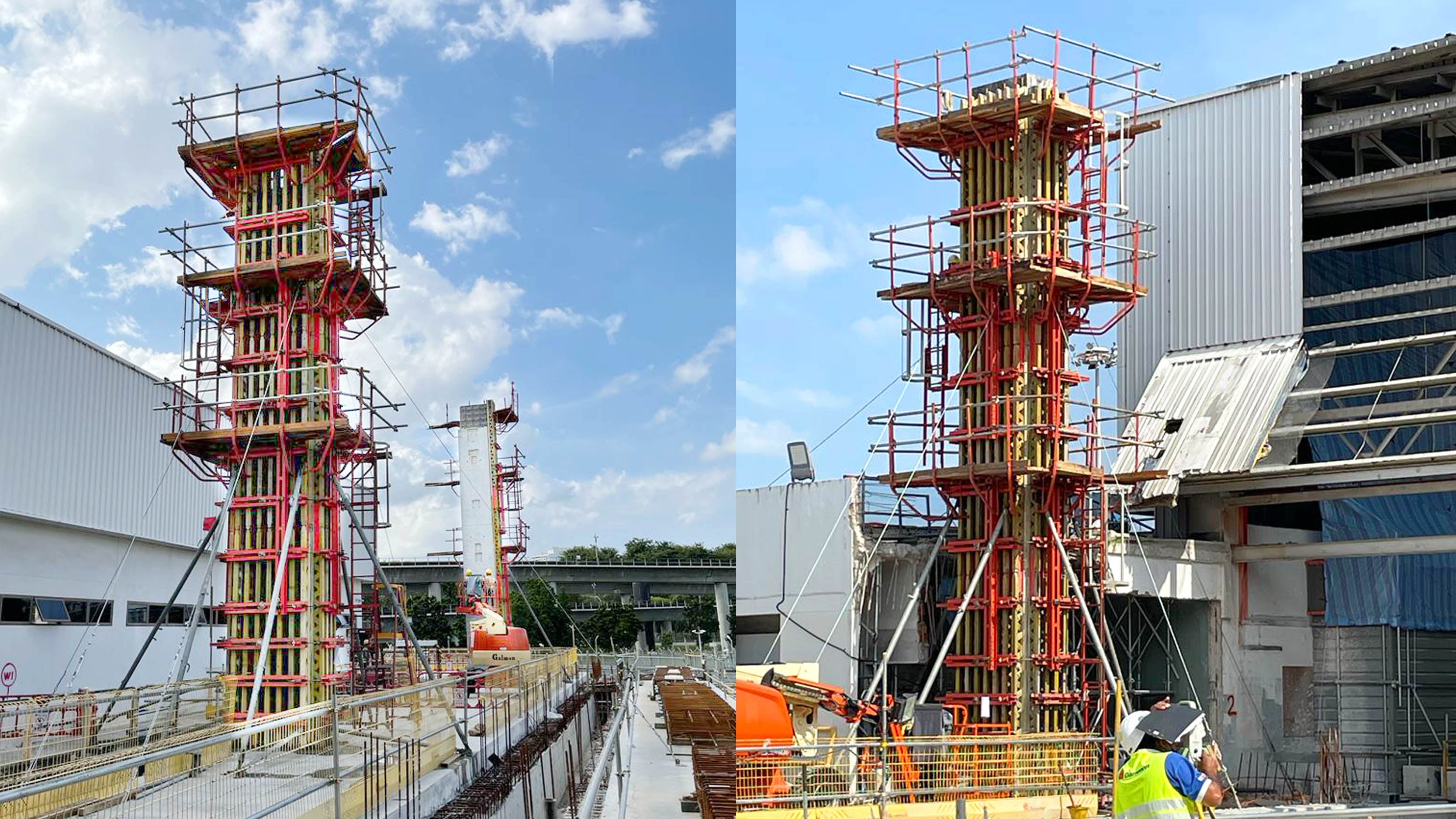 VARIO GT 24 Column Formwork can be adapted to suit every cross-section, concreting height and required fresh concrete pressure
