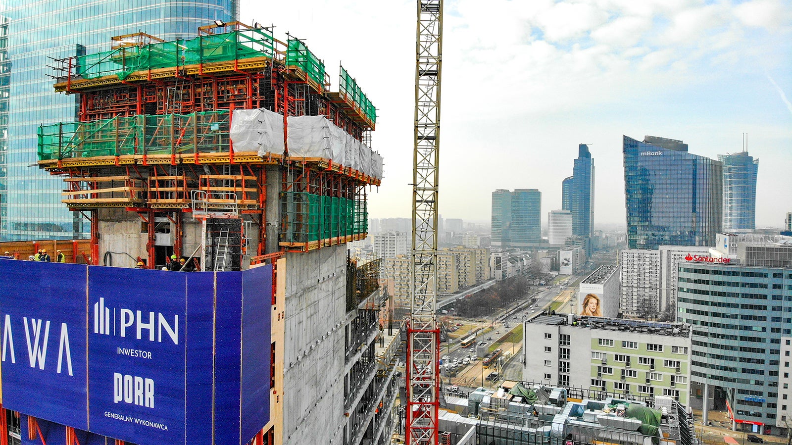 Budowa wieżowca SKYSAWA, Warszawa, fot. Cezary Małecki