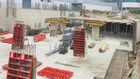 Вертикални елементи - система LIWA; Кофриране на плоча - система SKYDECK