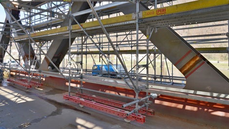 Železniční most, Děčín<br/>Pojízdná prostorová konstrukce