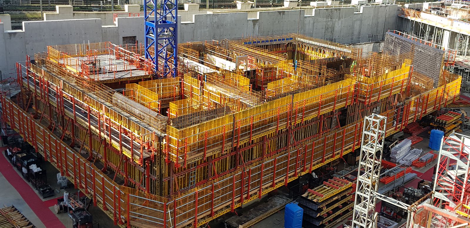 Tour DUO-1 : montage en cours des coffrages en janvier 2019